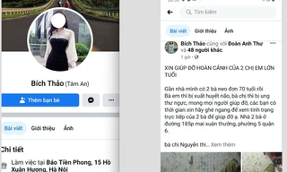 Đối tượng lấy tên FB Bích Thảo không phải là người của báo Tiền Phong nhưng thường xuyên lên FB quyên góp từ thiện. Ảnh chụp lại màn hình.