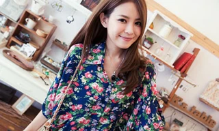 Diện họa tiết hoa đón xuân sang