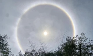Mặt trời xuất hiện quầng ở tỉnh Lạng Sơn