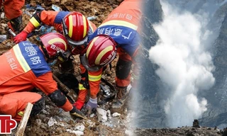 Cảnh tượng tan hoang sau trận lở đất kinh hoàng ở Trung Quốc khiến hàng chục người thiệt mạng