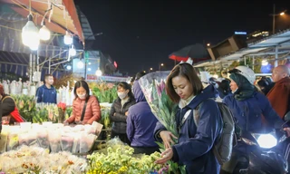 Đêm không ngủ ở chợ hoa lớn nhất Hà Nội giáp Tết