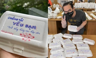 Thầy giáo 8X nắn nót viết lời nhắn nhủ ấm áp lên "hộp cơm chữ" gửi Bệnh viện dã chiến