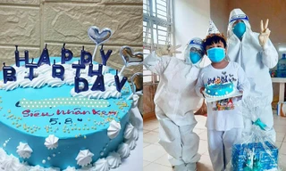 Sinh nhật đáng nhớ và xúc động của "siêu nhân nhí" đang điều trị tại bệnh viện dã chiến