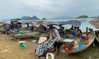 Chợ dưa bên hồ Thác Bà