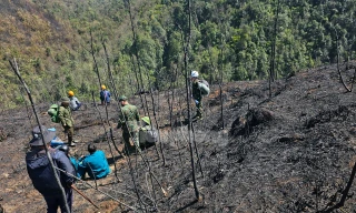 Trèo đèo, vượt suối vào các điểm cháy rừng trong Vườn quốc gia Hoàng Liên