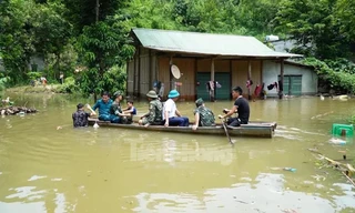 Yên Bái, Lào Cai: Mưa lớn, lũ lên, có nơi nước ngập sâu cả mét