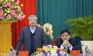 Thường trực Ban Bí thư Trần Quốc Vượng phát biểu chỉ đạo tại buổi làm việc với tỉnh Nghệ An.