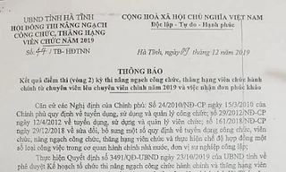 Nhiều lãnh đạo ở Hà Tĩnh thi trượt chuyên viên chính