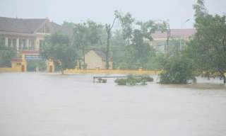 Nước vây tứ phía, hàng trăm nhà dân Hà Tĩnh chìm trong dòng lũ