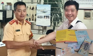 Thượng úy CSGT nhặt được gần 50 triệu đồng cùng giấy tờ, trả lại người dân đánh rơi