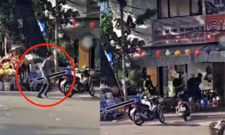 Hà Nội: Một cảnh sát bị thương khi khống chế đối tượng cầm dao trên phố 