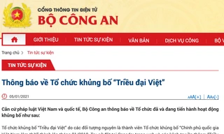 Bộ Công an thông báo về Tổ chức khủng bố 'Triều đại Việt'