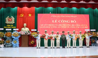 Ninh Thuận công bố quyết định nhân sự, điều động nhiều cán bộ công an