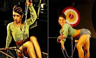 Ngắm cung thủ xinh đẹp bắn cung bằng chân