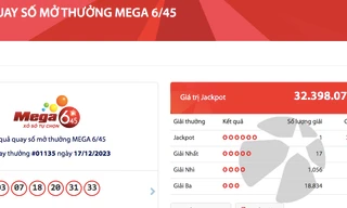 Vietlott công bố dãy số may mắn trúng thưởng Jackpot 32 tỷ đồng. 