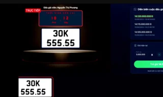 Biển số 30K.55555, trúng đấu giá gần 14,2 tỷ đồng