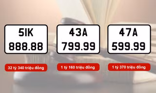 Biển kiểm soát 51K-888.88 đấu giá được hơn 32 tỷ đồng