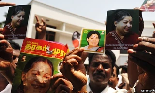 Người biểu tình ủng hộ bà Jayaram ở Tamil Nadu