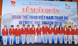 Đoàn TTVN dự Olympic dự lễ xuất quân tại Hà Nội
