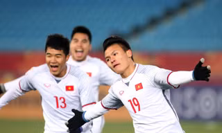 Quang Hải và cá đồng đội xứng đáng được tưởng thưởng với chiến tích giành vé vào chung kết U23 châu Á 2018.