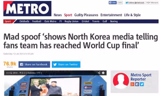 Bài báo viết về Triều Tiên trên tờ Metro (Anh) 