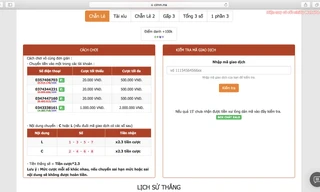 Giao diện một trang web cờ bạc Ảnh: Chụp màn hình 