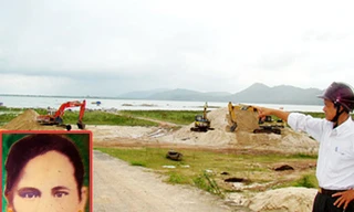Khu vực lòng hồ - nơi Sáu thẹo hoành hành (ảnhlớn) và di ảnh chị Trần Thị Quây (ảnh nhỏ)