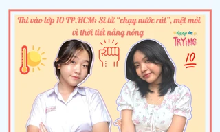 TP.HCM: Sĩ tử 2K8 "chạy nước rút" cho kỳ thi chuyển cấp, "ét ô ét" vì thời tiết quá nóng