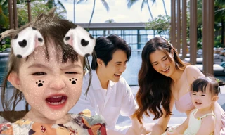 Bé Winnie thức đến tận 12 giờ khuya chờ Đông Nhi, biểu cảm nịnh mẹ nhận "bão like"