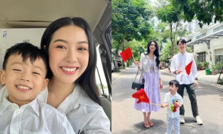 Con trai Á hậu Thúy Vân chỉ mới 2 tuổi nhưng thần thái chuẩn "hotboy tương lai"