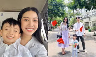 Con trai Á hậu Thúy Vân chỉ mới 2 tuổi nhưng thần thái chuẩn "hotboy tương lai"