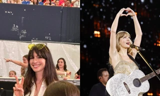Anne Hathaway "đẹp phát sáng" dù ăn mặc giản dị tới ủng hộ Taylor Swift