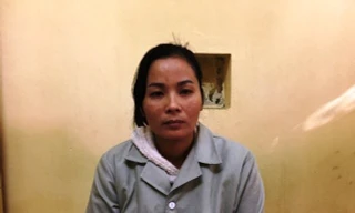 Đồng Thị Hoan tại cơ quan công an.