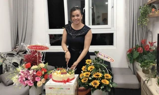 Chị Việt trong một lần sinh nhật của mình trước khi mắc COVID-19