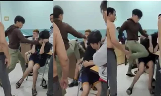 Hình ảnh bảo vệ dân phố đánh hai thiếu niên ở Trường Nguyễn Văn Tố mới đây gây xôn xao dư luận