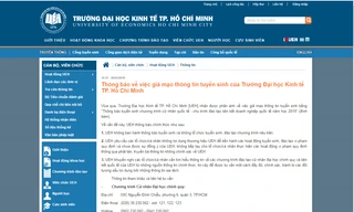 Trường ĐH Kinh tế TPHCM cảnh báo bị giả mạo lừa đảo đóng học phí