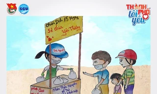 Đốn tim với loạt tranh ký họa “Thành phố tôi yêu” của sinh viên ĐH Sài Gòn