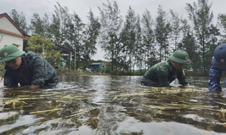 Bộ đội giúp người dân vùng biên khắc phục hậu quả mưa lũ