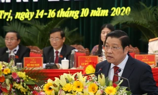 Bí thư Trung ương Đảng, Trưởng Ban Nội chính Trung ương Phan Đình Trạc phát biểu chỉ đạo Đại hội lần thứ XVII Đảng bộ tỉnh Quảng Trị.