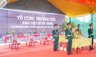 Tổ chức Lễ truy điệu và an táng 6 hài cốt liệt sĩ tìm thấy ở tỉnh Quảng Trị