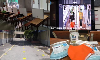 TP.HCM: Chia lịch học theo ca, xếp hàng cách 2m, học sinh đeo khẩu trang và đo thân nhiệt