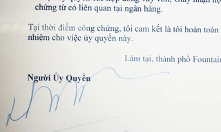 'Đại gia thủy sản' ủy quyền từ Mỹ cho chồng trả nợ