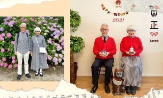 Tuổi tác chỉ là con số: Cặp vợ chồng cao tuổi người Nhật "hút fan" vì diện đồ đôi siêu yêu