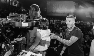 Giao lưu cùng siêu mẫu Hà Anh và con gái cô.