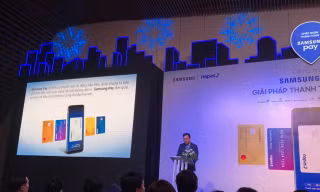 Ông Kim Cheol Gi, Tổng Giám đốc Công ty Điện tử Samsung Vina phát biểu tại lễ ra mắt ứng dụng sáng nay 13/9