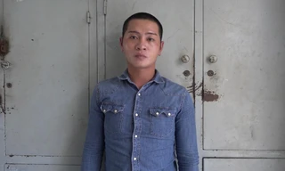 Đối tượng Hà Quốc Trường tại cơ quan công an. Ảnh CTV.