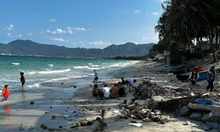 Rác thải tràn lan trên bãi biển nổi tiếng Dốc Lết - Khánh Hòa