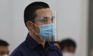 Bị cáo Vũ Thành Công tại phiên toà sơ thẩm. Ảnh L.H