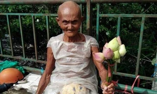 Cụ ông 85 tuổi và gánh hoa sen ấn tượng chiều 30 tết