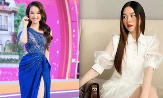 Á hậu Thuỵ Vân quyến rũ với váy dạ hội lệch vai, Tường San đẹp như tiểu thư với sắc trắng